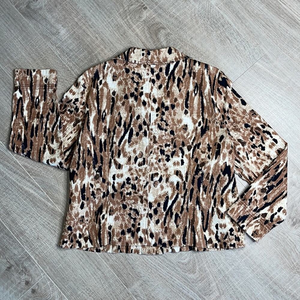 Requirements Animal Print Button Front Long Sleev… - image 6